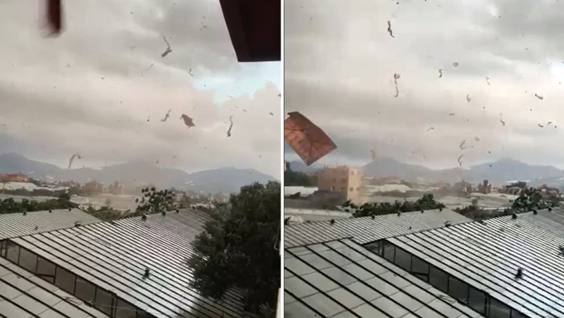 Antalya'da tarım alanlarını dolu ve hortum vurdu - Resim : 5