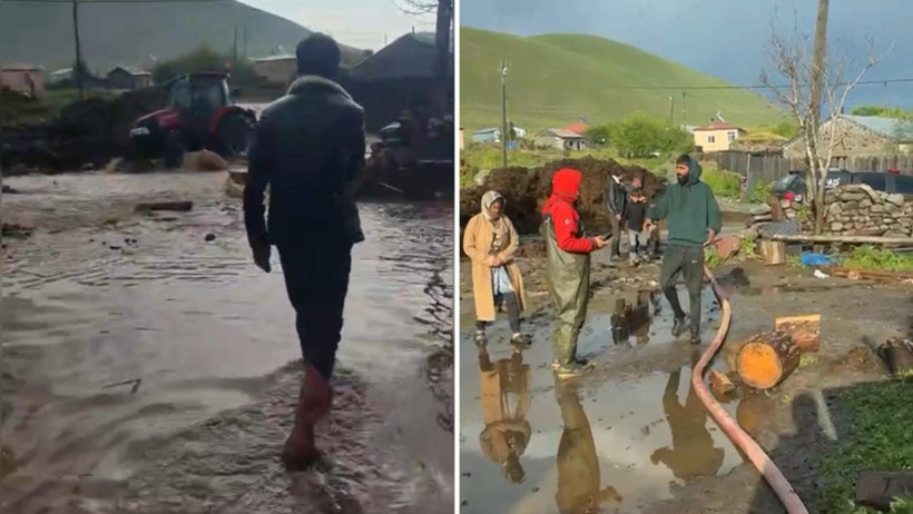 Göle'de bir saatlik yağış felakete yol açtı: Köyü sel bastı, evler suyla doldu - Resim : 2