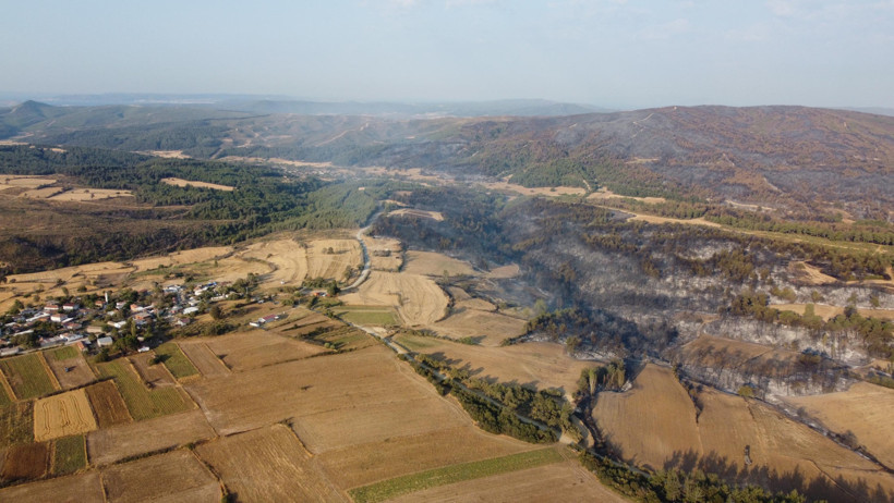 Çanakkale'de yanan alanlar havadan görüntülendi - Resim : 4
