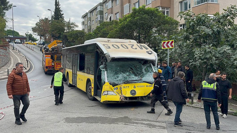 İlginç görüntü: Freni patladı, asılı kaldı - Resim : 1