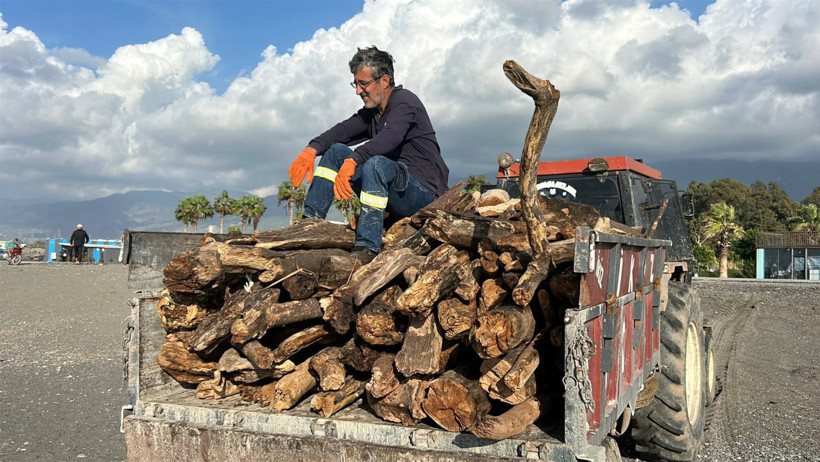 Sahile vuran binlerce kütük, Akdeniz’in rengini değiştirdi - Resim : 5