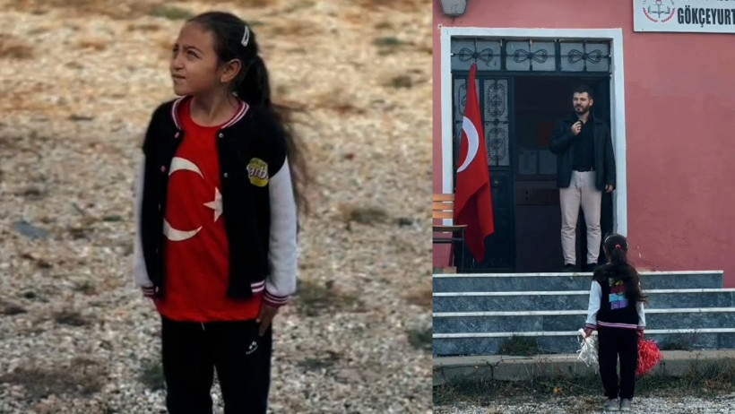 Konya'da 1 öğretmenli, 1 öğrencili okulda 29 Ekim töreni - Resim : 2