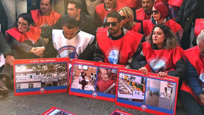 Meclis’e yürümek isteyen Eğitim-İş üyelerine polis barikatı - Resim : 1