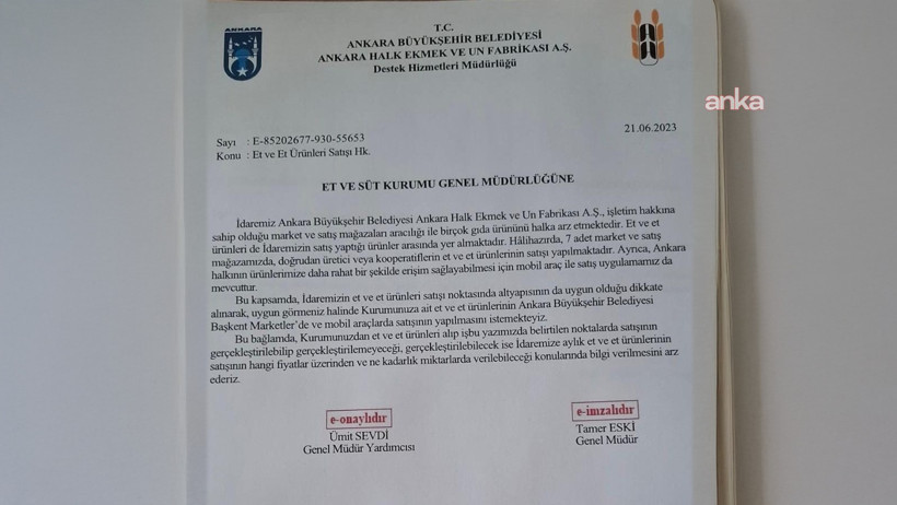 Et ve Süt Kurumu, Mansur Yavaş'ın teklifini iki yılda iki kez reddetmiş - Resim : 1