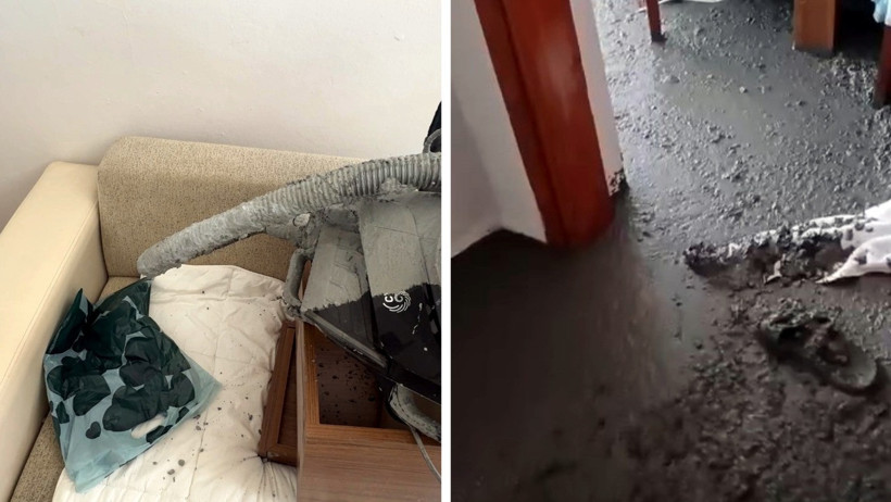 Yan binaya dökülen bina salona doldu - Resim : 2