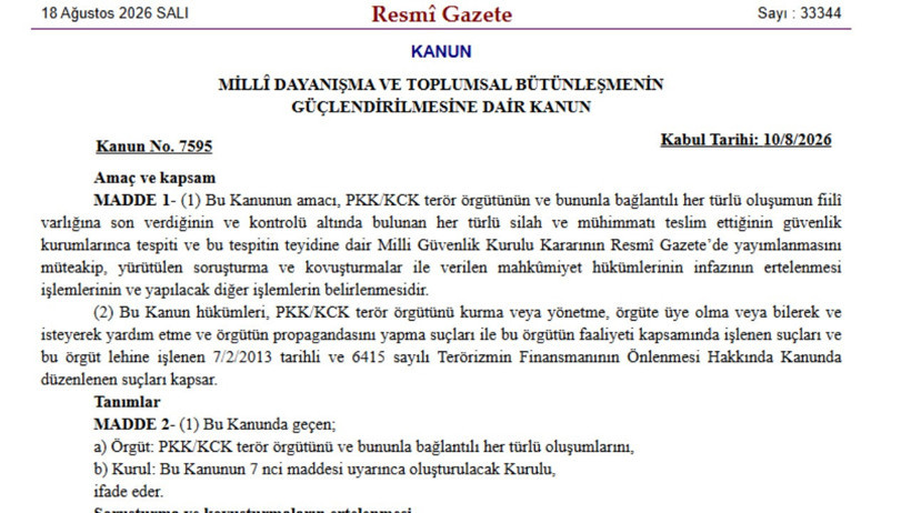 Çerçeve yasa Resmi Gazete'de yayımlandı - Resim : 1