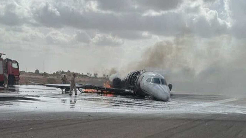 İstanbul’dan kalkan jet Libya'da kaza yaptı. Alev içinde kaldı - Resim : 1
