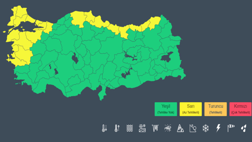 Haritayı sapsarı yaptı! İstanbul dahil 20 ili kuvvetli sağanak ve fırtına vuracak - Resim : 1