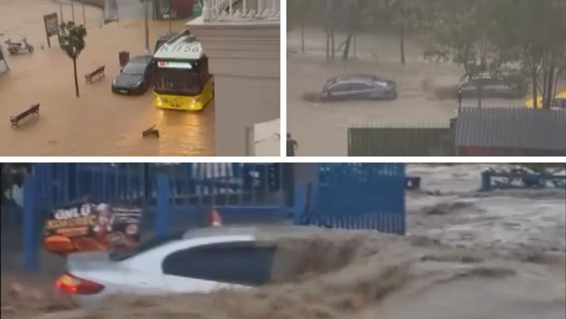 İstanbul’da yağmur üç noktada böyle görüntülendi. Sarıyer Şişli ve Kuzey Marmara - Resim : 1