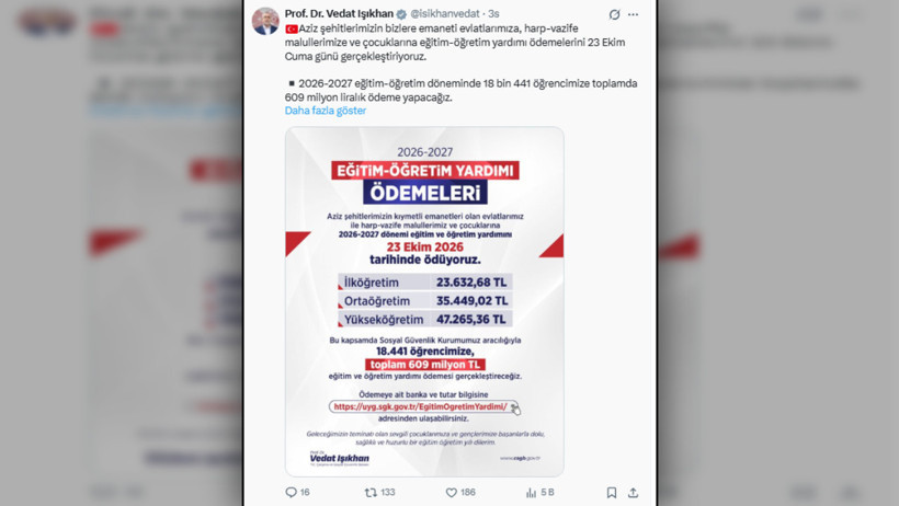 Tarih belli oldu. 18 bin 441 öğrenciye 609 milyon TL ödenecek - Resim : 3