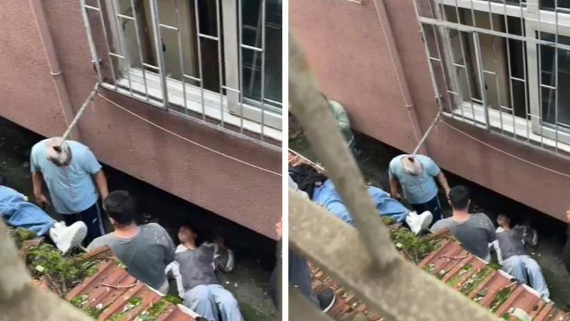 Eve kilitlenen 2 kız çarşafla kaçmaya çalıştılar. Biri yaşam savaşı veriyor - Resim : 2