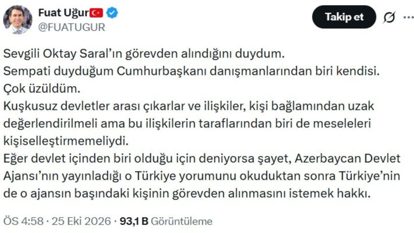Başdanışman Oktay Saral görevden alındı iddiası. Saray'a yakın 2 isim açıkladı - Resim : 2