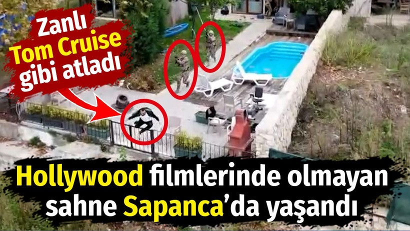 Hollywood filmlerinde olmayan sahne Sapanca'da yaşandı. Zanlı Tom Cruise gibi atladı - Resim : 1