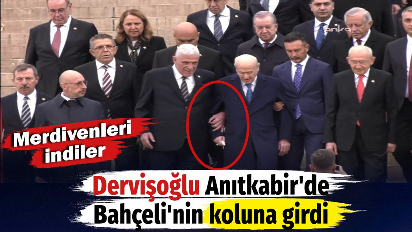 Dervişoğlu Anıtkabir'de Bahçeli'nin koluna girdi. Merdivenleri indiler - Resim : 2