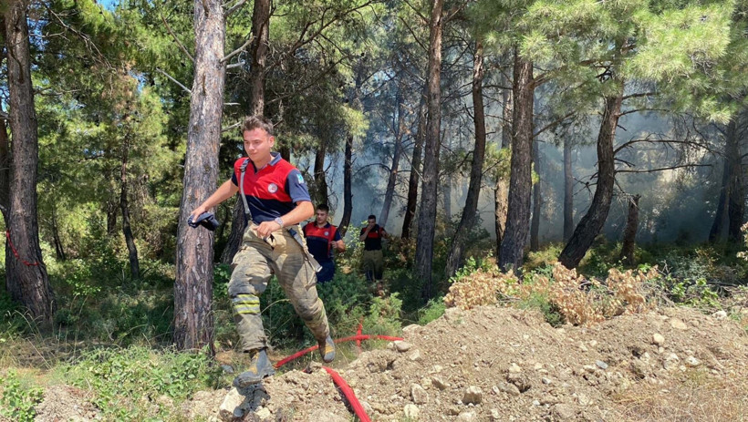 Çanakkale’de orman yangını büyüyor! Alevlere havadan ve karadan müdahale - Resim : 1