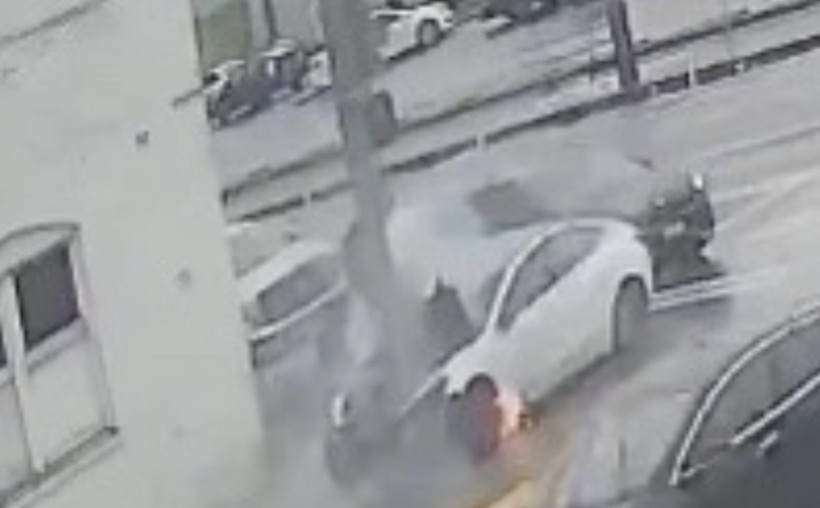 Tesla alev aldı: Yolcu yanarak can verdi - Resim : 1