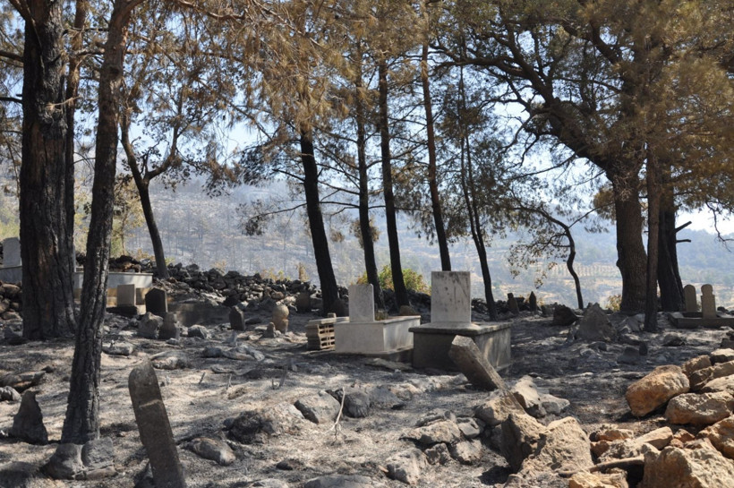 Çok acı görüntüler: Mezarlıklar da kül oldu - Resim: 12