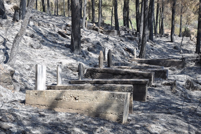 Çok acı görüntüler: Mezarlıklar da kül oldu - Resim: 13