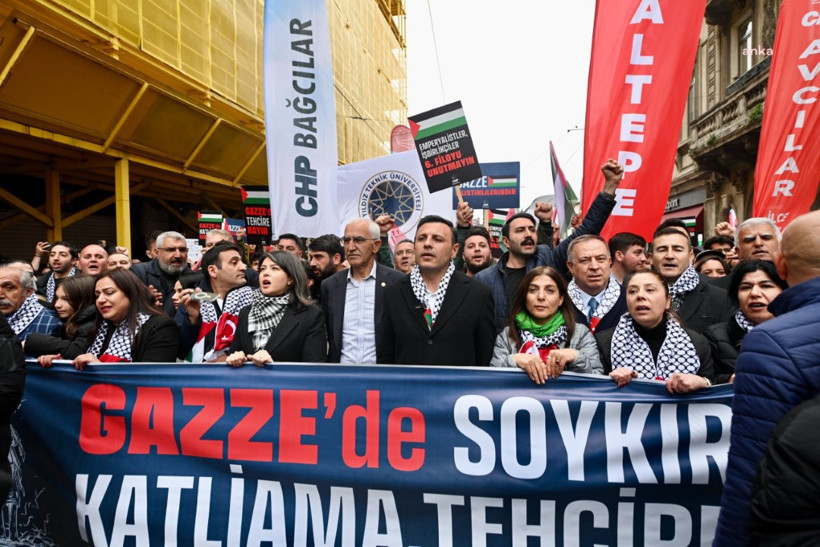 CHP'nin Filistin yürüyüşüne polis izin vermedi, arbede çıktı - Resim : 1