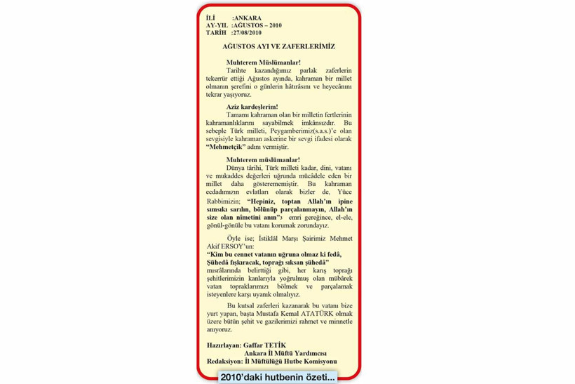 Atatürk alerjisi ve Atatürk’lü son hutbe! - Resim : 1