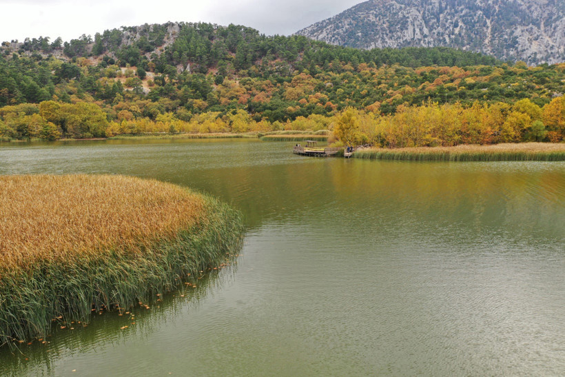 Eğirdir Gölü ikiye bölündü, su çekilince hayvanların otlağına dönüştü - Resim : 4