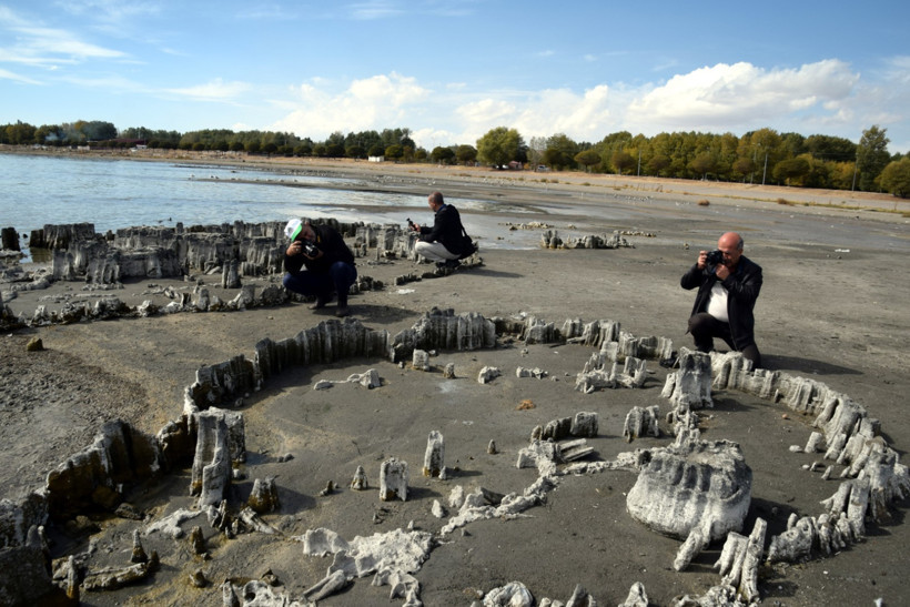 Sular çekildi fotoğrafçılar akın etti: Van Gölü'nde şaşırtan manzara - Resim : 2