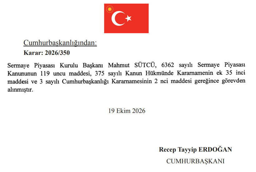 SPK Başkanı Mahmut Sütcü görevden alındı. İstifa ettiği konuşulmuştu - Resim : 1