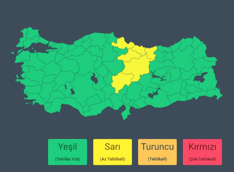 İçişleri Bakanlığı ve Meteoroloji'den 6 il için sarı alarm - Resim : 1