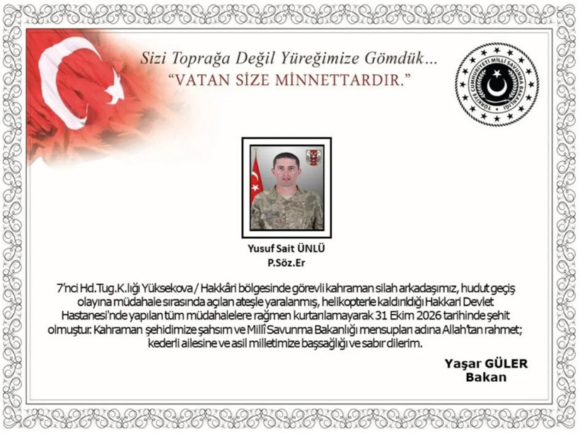 Hakkari'de sınır geçişine müdahale sırasında bir asker şehit düştü - Resim : 1
