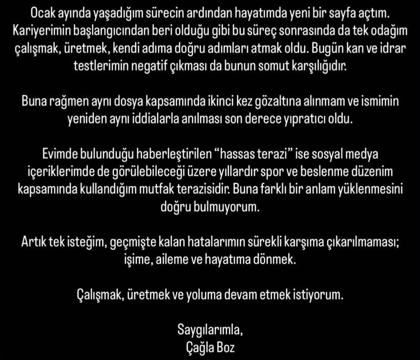 Ev hapsi kararıyla serbest bırakılmıştı! Çağla Boz sessizliğini bozdu - Resim : 3