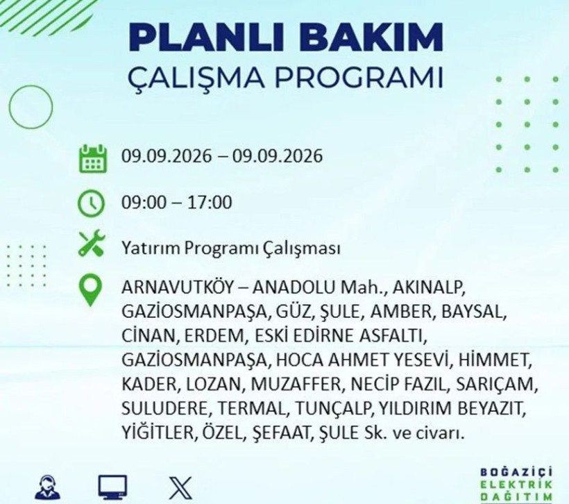 İstanbul'un 24 ilçesi bu gece yarısı kararacak. İşte elektriksiz kalacak mahalleler - Resim: 59