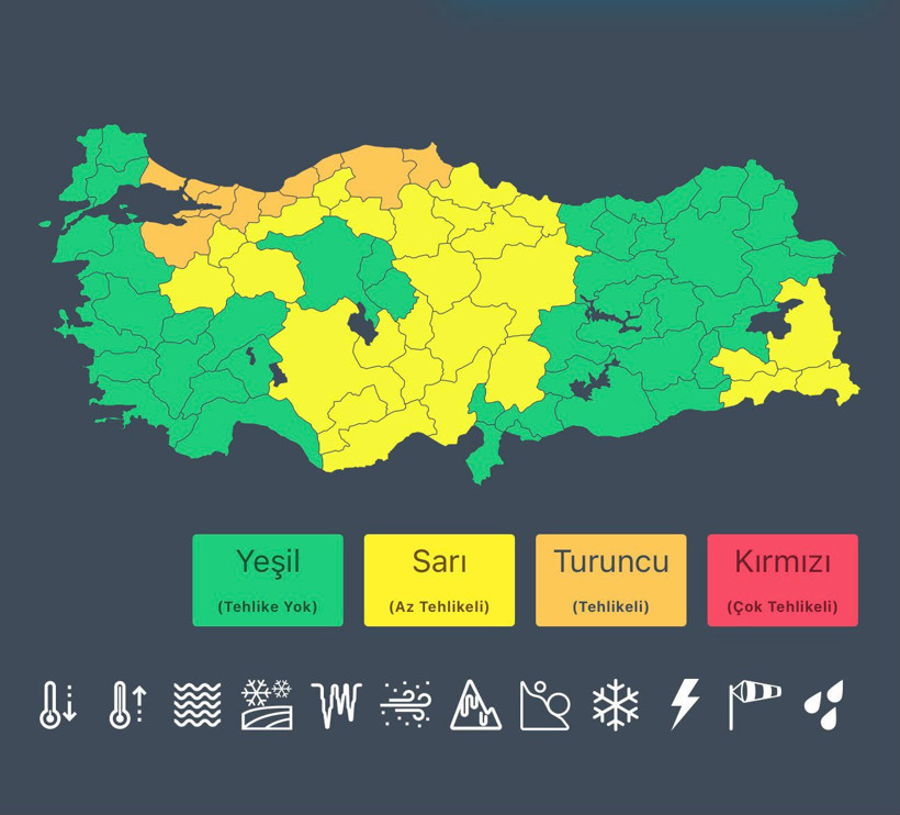 İstanbul dahil 36 ilde yağış alarmı. Çok kuvvetli ve şiddetli olacak - Resim : 1