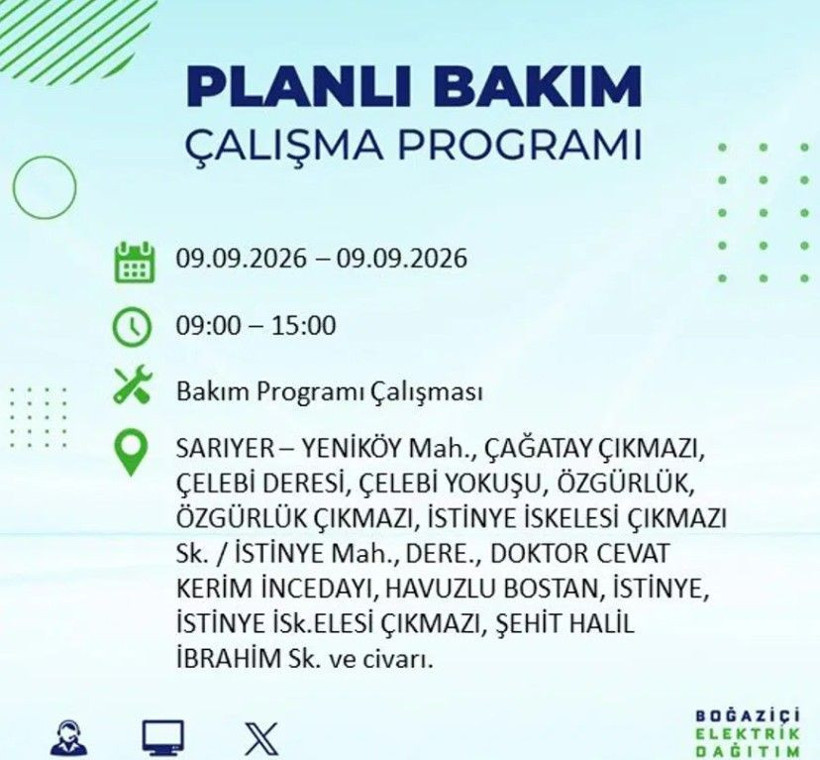 İstanbul'un 24 ilçesi bu gece yarısı kararacak. İşte elektriksiz kalacak mahalleler - Resim: 9