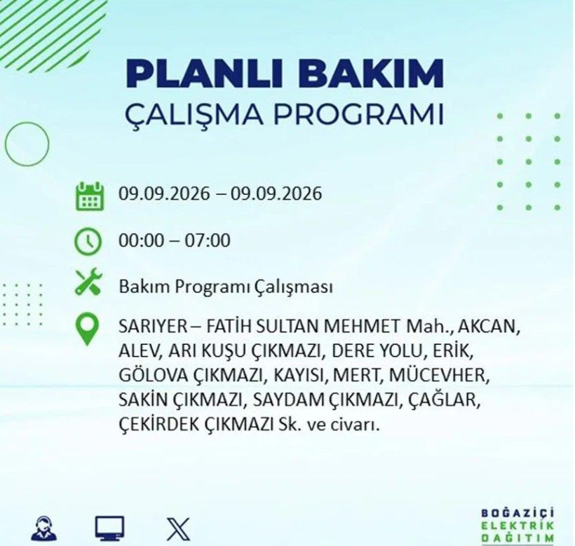 İstanbul'un 24 ilçesi bu gece yarısı kararacak. İşte elektriksiz kalacak mahalleler - Resim: 19