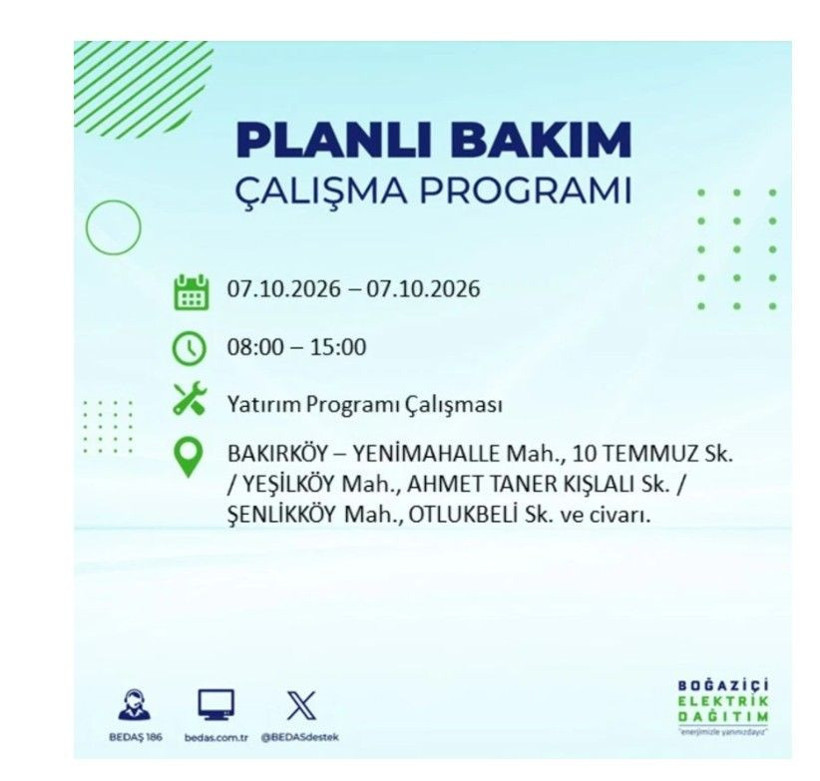 İstanbul’un 25 ilçesi bugün karanlığa gömülecek. İlçe ilçe saat saat duyuruldu - Resim: 16