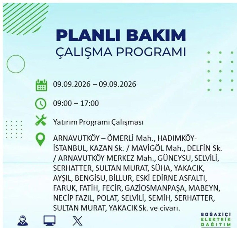 İstanbul'un 24 ilçesi bu gece yarısı kararacak. İşte elektriksiz kalacak mahalleler - Resim: 47