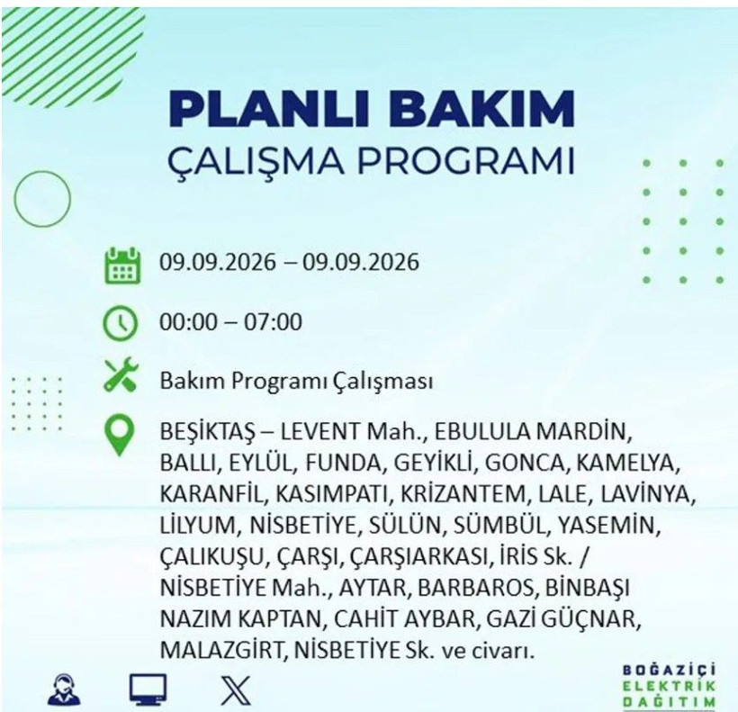 İstanbul'un 24 ilçesi bu gece yarısı kararacak. İşte elektriksiz kalacak mahalleler - Resim: 48