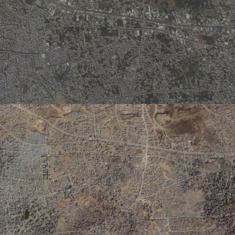 İsrail, 2 yılda Gazze'yi yerle bir etti: Uydudan kan donduran görüntüler - Resim : 1