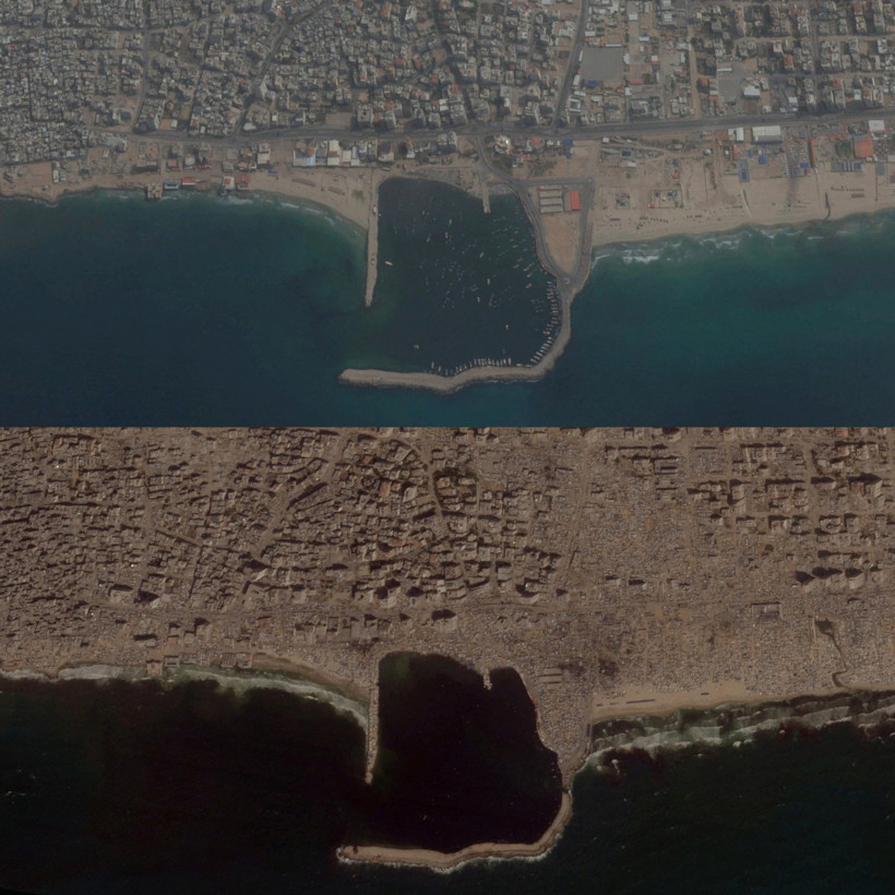 İsrail, 2 yılda Gazze'yi yerle bir etti: Uydudan kan donduran görüntüler - Resim : 4