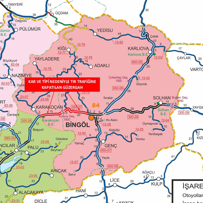 Bing&ouml;l&rsquo;de bazı yollar kar yağışı nedeniyle trafiğine kapatıldı - Resim : 2