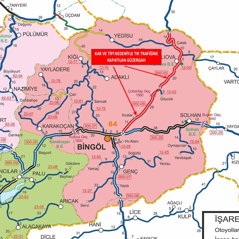 Bing&ouml;l&rsquo;de bazı yollar kar yağışı nedeniyle trafiğine kapatıldı - Resim : 3