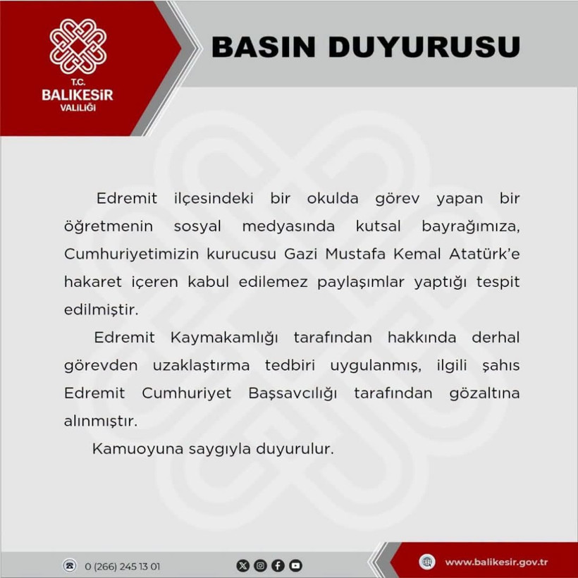 Türk bayrağına ve Atatürk’e rezil hareket yapan resim öğretmeni tutuklandı - Resim : 4