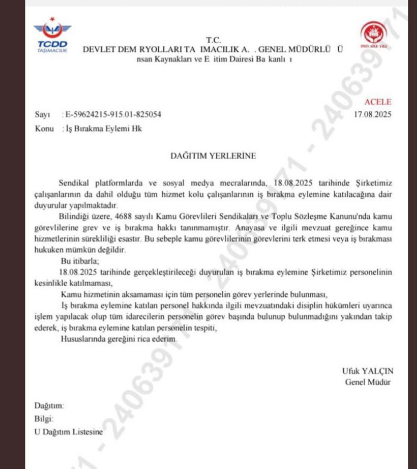 PTT ve TCDD'den personele iş bırakma tehdidi - Resim : 2