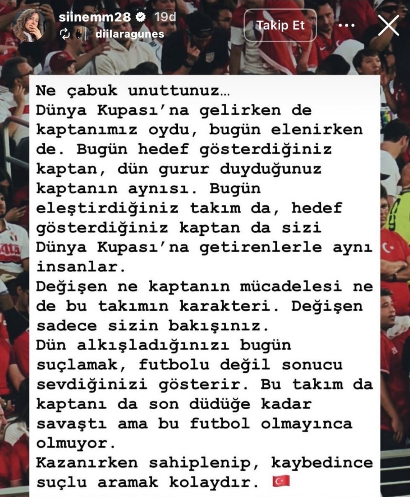 Sinem Çalhanoğlu’ndan eşi Hakan Çalhanoğlu ve milli takıma destek: 'Ne çabuk unuttunuz' - Resim : 1